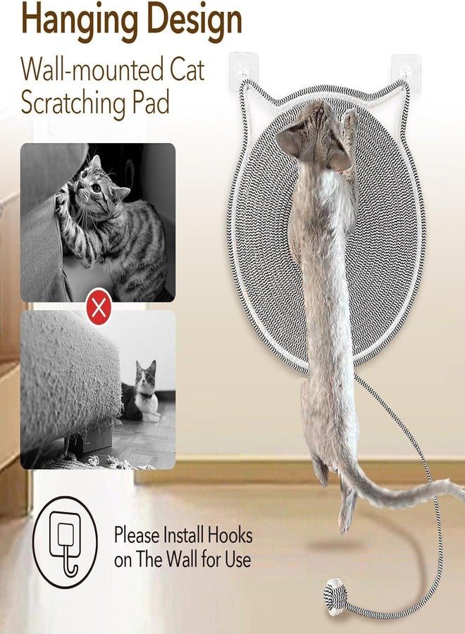 DGOOLS Cates Scratcher Mat, Natural Cotton Rope Cates Scratch Pad, 15.7'' Round Horizontal Floor Cates Scratching Pads for Indoor Cates, Cates Furniture Protector for Wall, Couch, Carpets, Sofas - Image 3